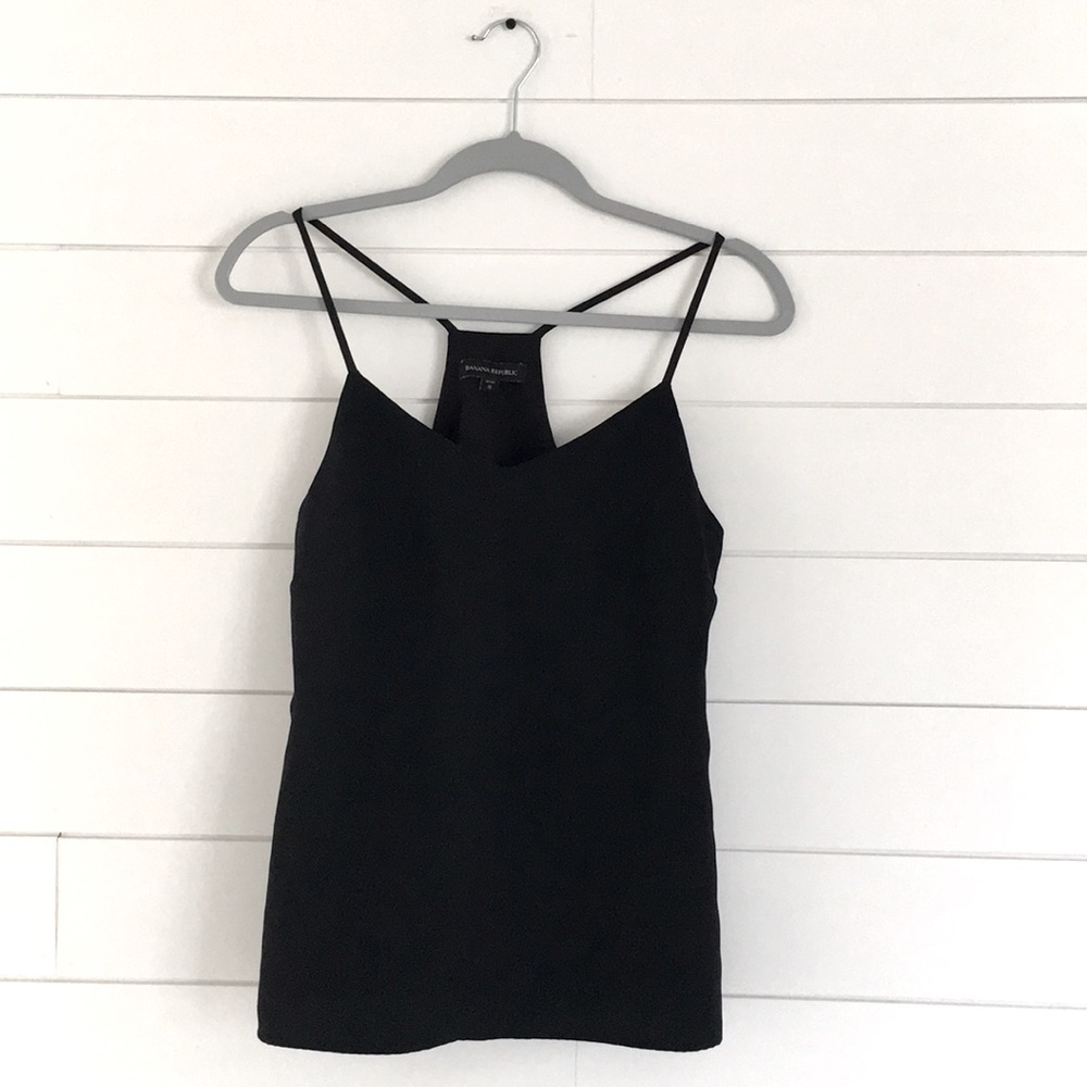 Banana Republic Solid Black Strappy Camisole